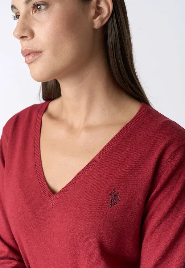 Джемпер хлопок с кашемиром U.S. Polo Assn., Rosso, красный — фото 4