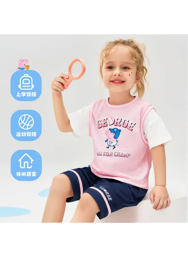 Комплект спортивный с коротким рукавом Peppa Pig, розовый — фото 3