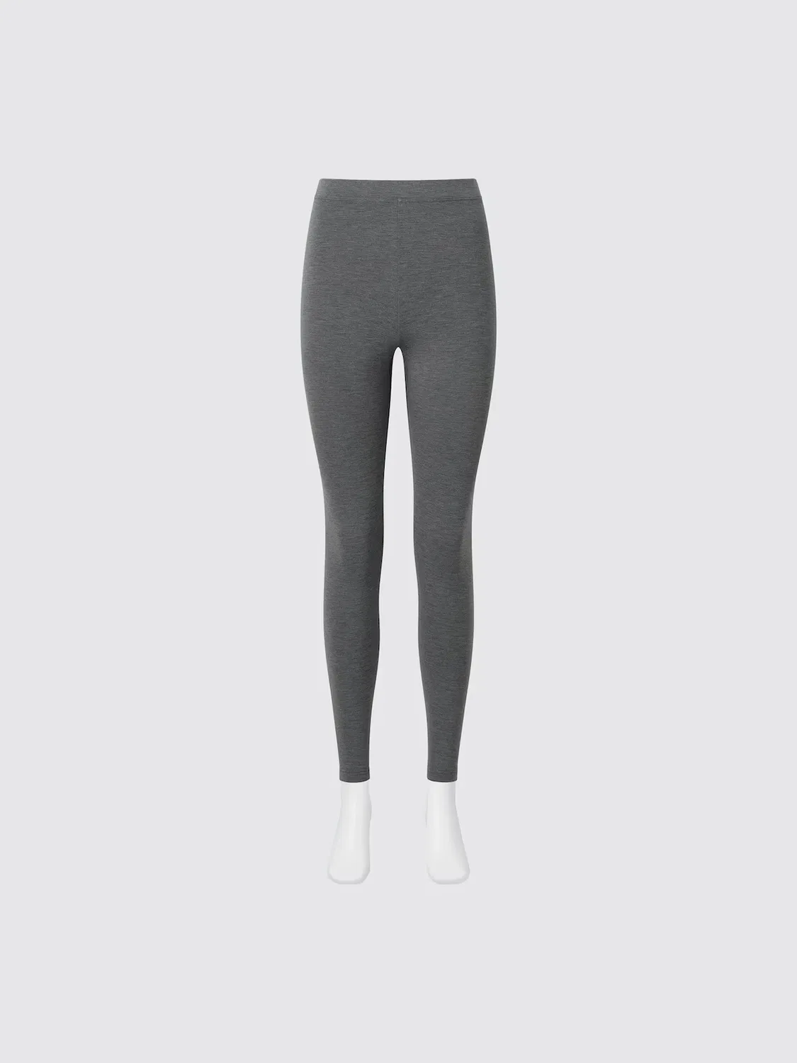 Леггинсы Uniqlo Heattech, утепленные хлопковые, полной длины, серый
