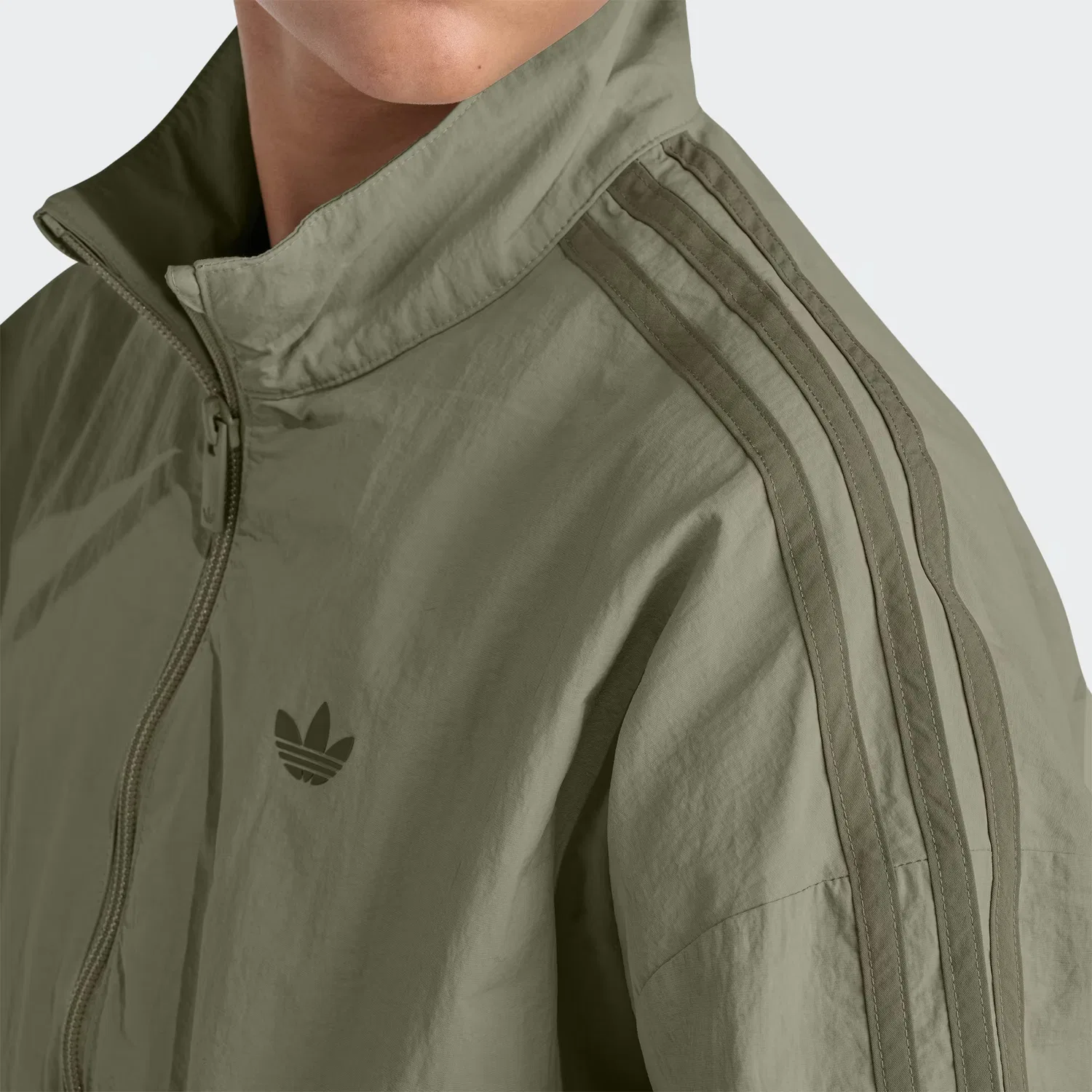 Детская куртка на молнии Originals Long Sleeve Full-Zip 3-Stripes Adidas Originals, оливковый — фото 3