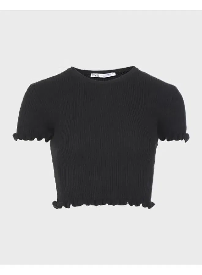 Футболка с принтом Zara, черный