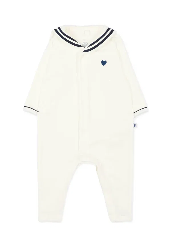 Комбинезон хлопковый Tutine Petit Bateau ivory, слоновая кость