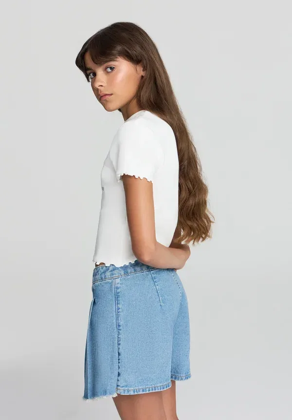Юбка джинсовая A-line skirt Terranova, Blu Denim Medio, синий — фото 3