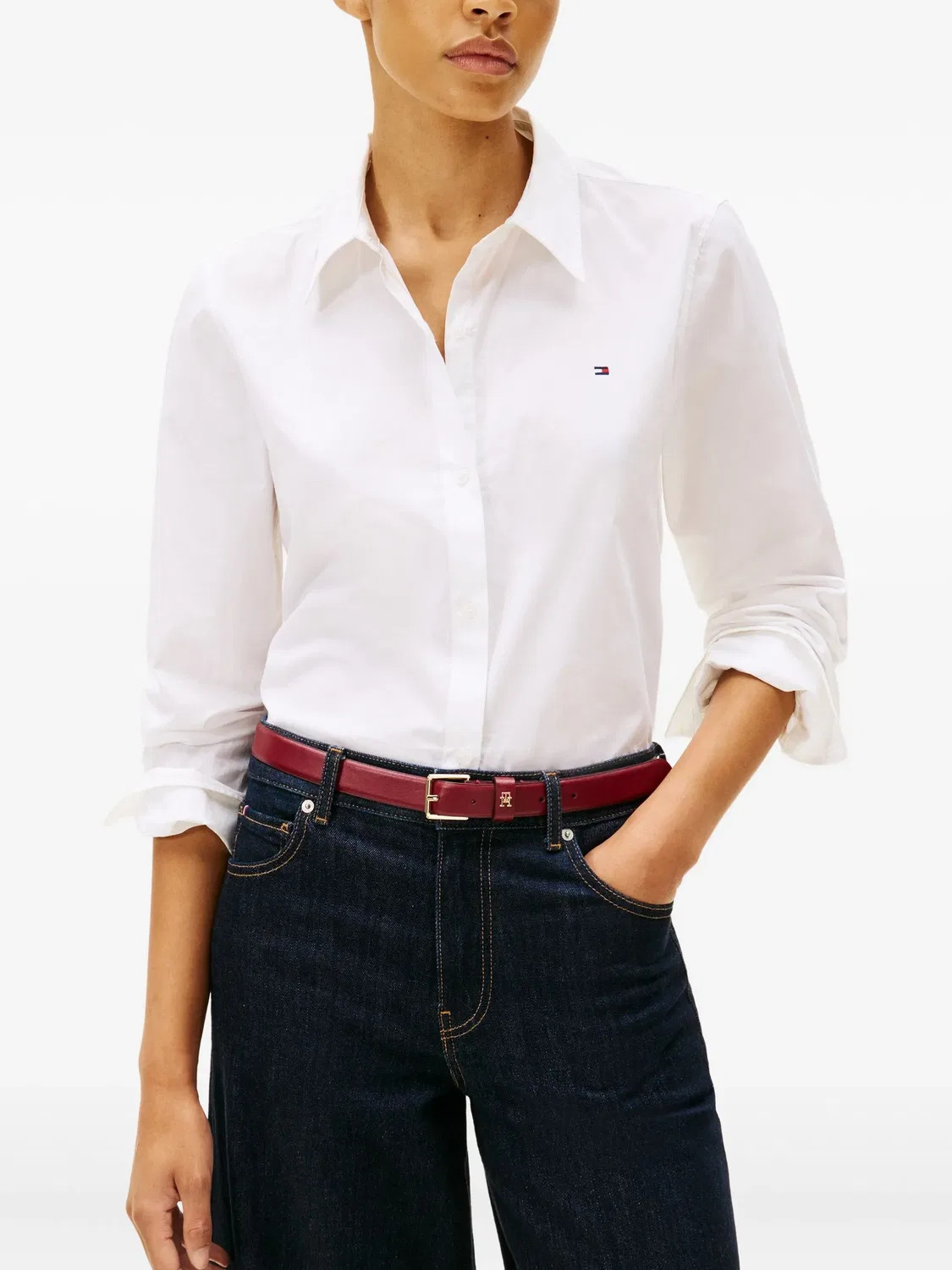 Рубашка с пуговицами Tommy Hilfiger, белый — фото 2
