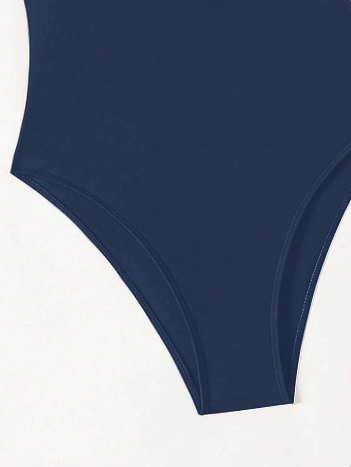 Женский цельный купальник монокини с открытой спиной Generic, Navy Blue — фото 4