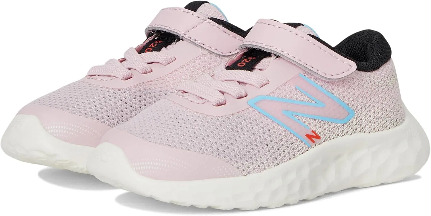 Детские кроссовки для девочек 520 V8 Bungee New Balance, Mid Century Pink/Team Sky Blue/Black