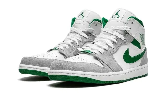 Детские кроссовки с высоким берцем Air Jordan 1 Mid Jordan, Weiß Grau — фото 2