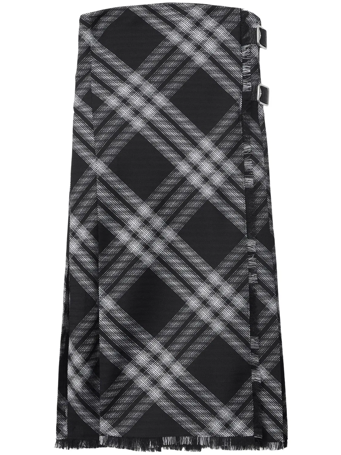 Мини-платье в клетку с запахом Burberry, черно-белый