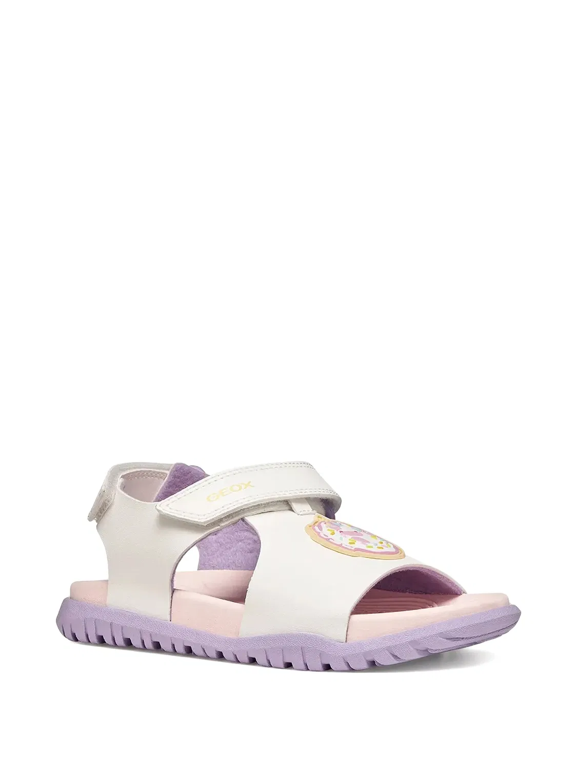 Сандалии Fusbetto на липучках с нашивкой Geox Kids, белый