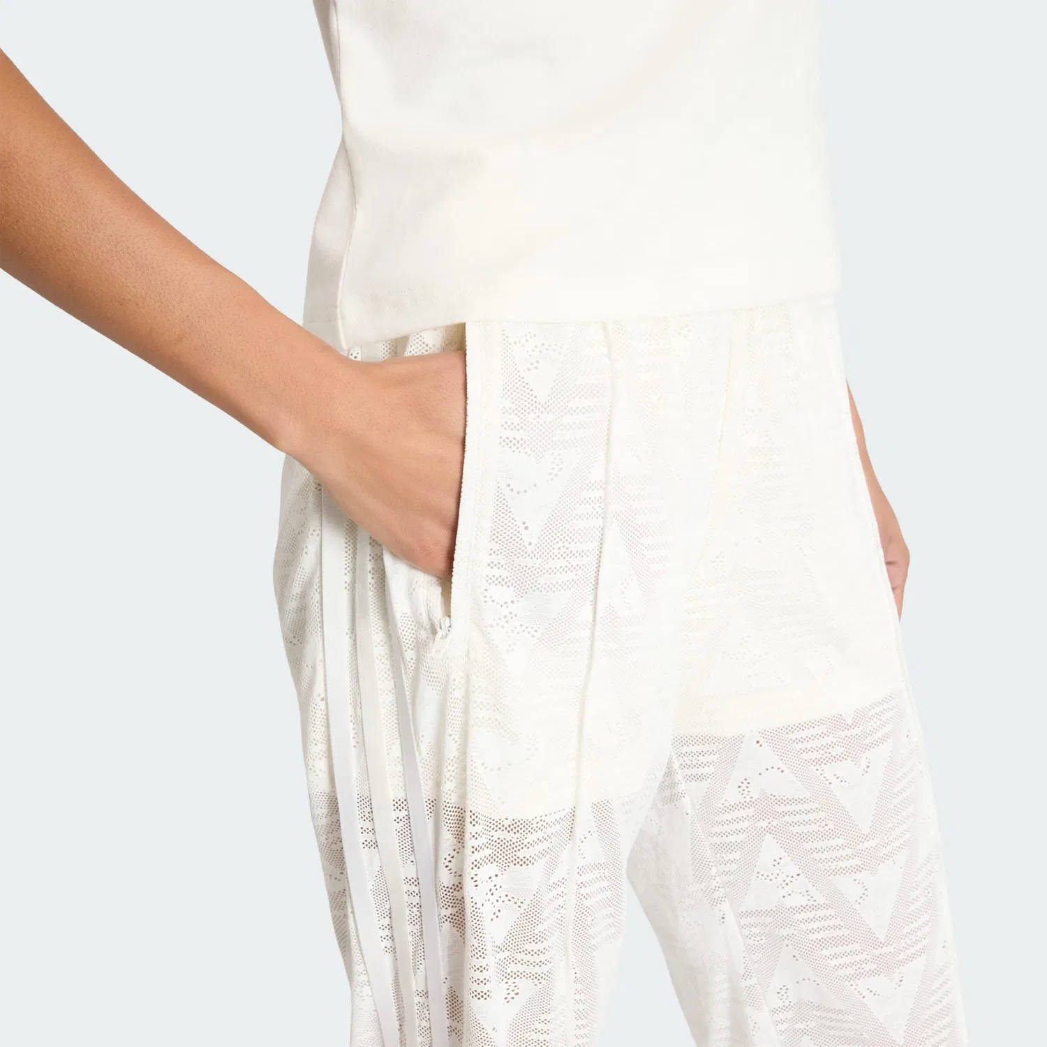 Брюки Adidas Originals Regular Pants Firebird Classic белого цвета — фото 4