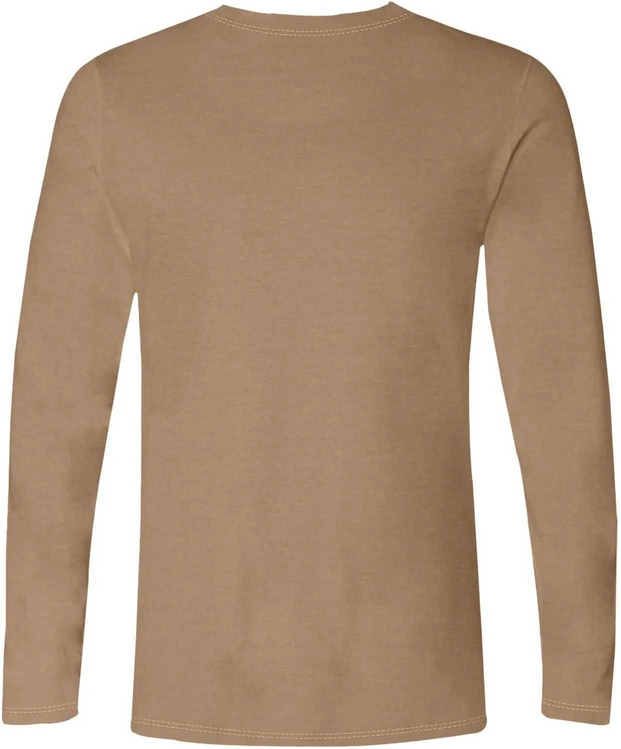 Мужская футболка с длинным рукавом хлопковая Crewneck, Khaki — фото 4
