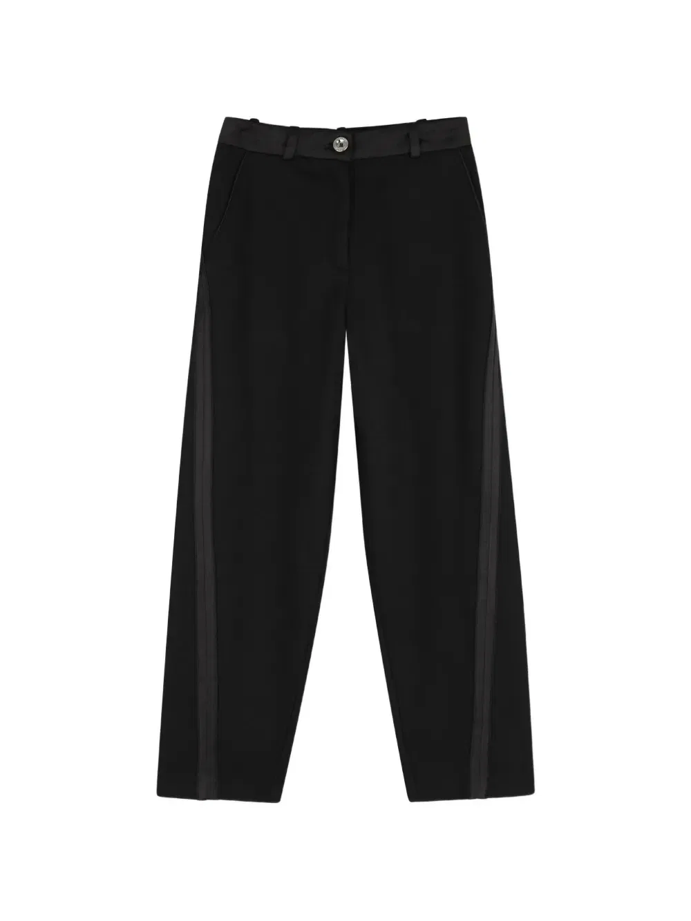 Брюки с атласной делкой и боковыми полосками Givenchy Kids, черный
