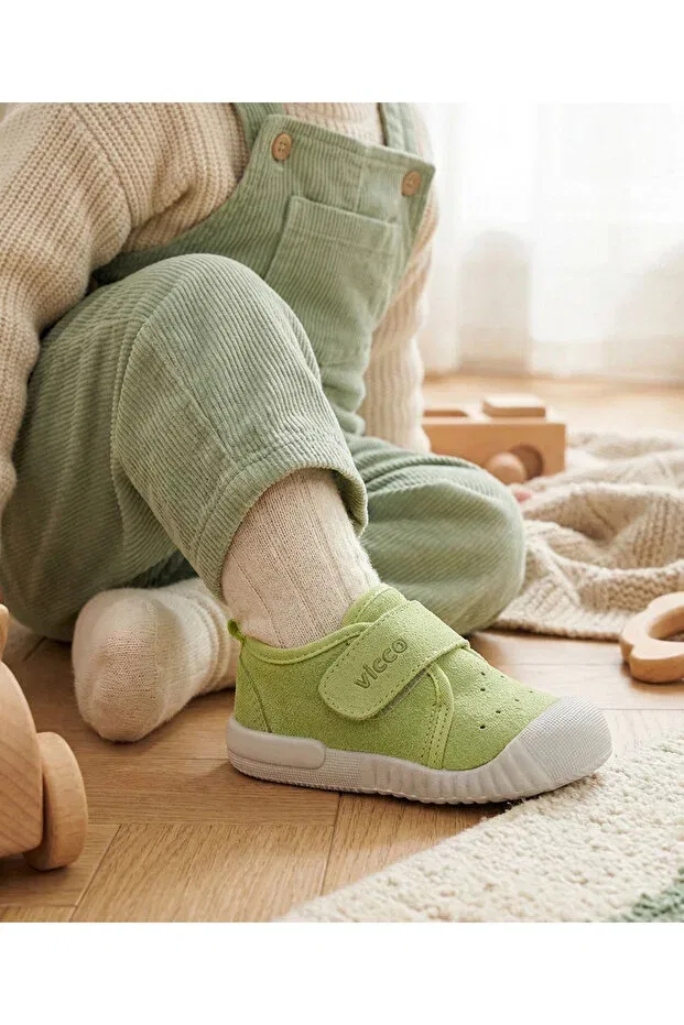 Детские повседневные туфли на липучке Vicco, Green-A4156
