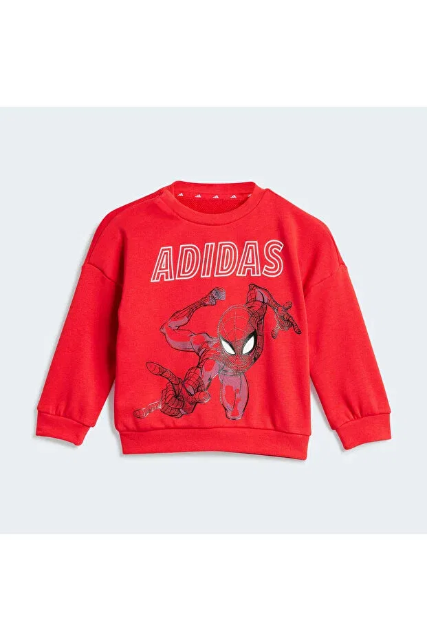 Детский комплект спортивного костюма для мальчиков с принтом Marvel Spider-Man Adidas, Red Black — фото 2