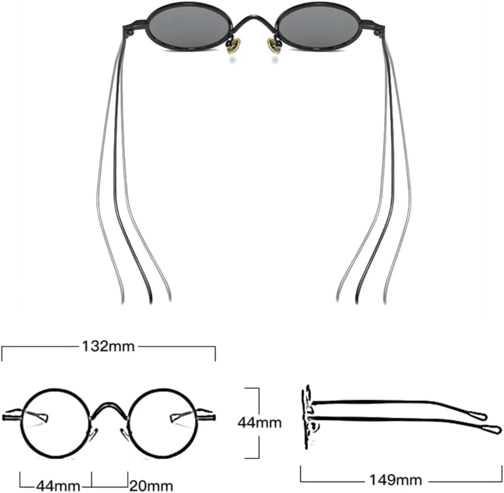 

Ретро металлические круглые панк-солнцезащитные очки для женщин с прозрачными линзами, оправа для мужчин, защита от УФ-излучения UV400 UUPTTPL, Gun Light Gray