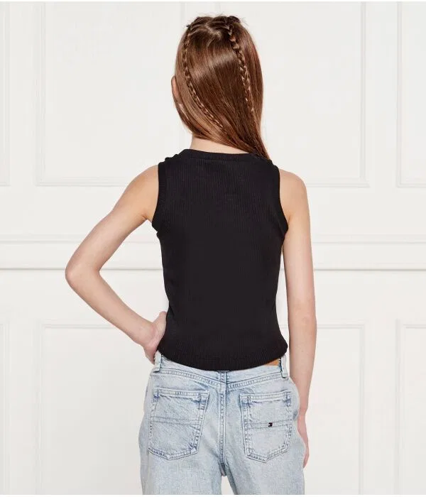 Детский топ для девочек Slim Fit Pinko Up, черный — фото 3
