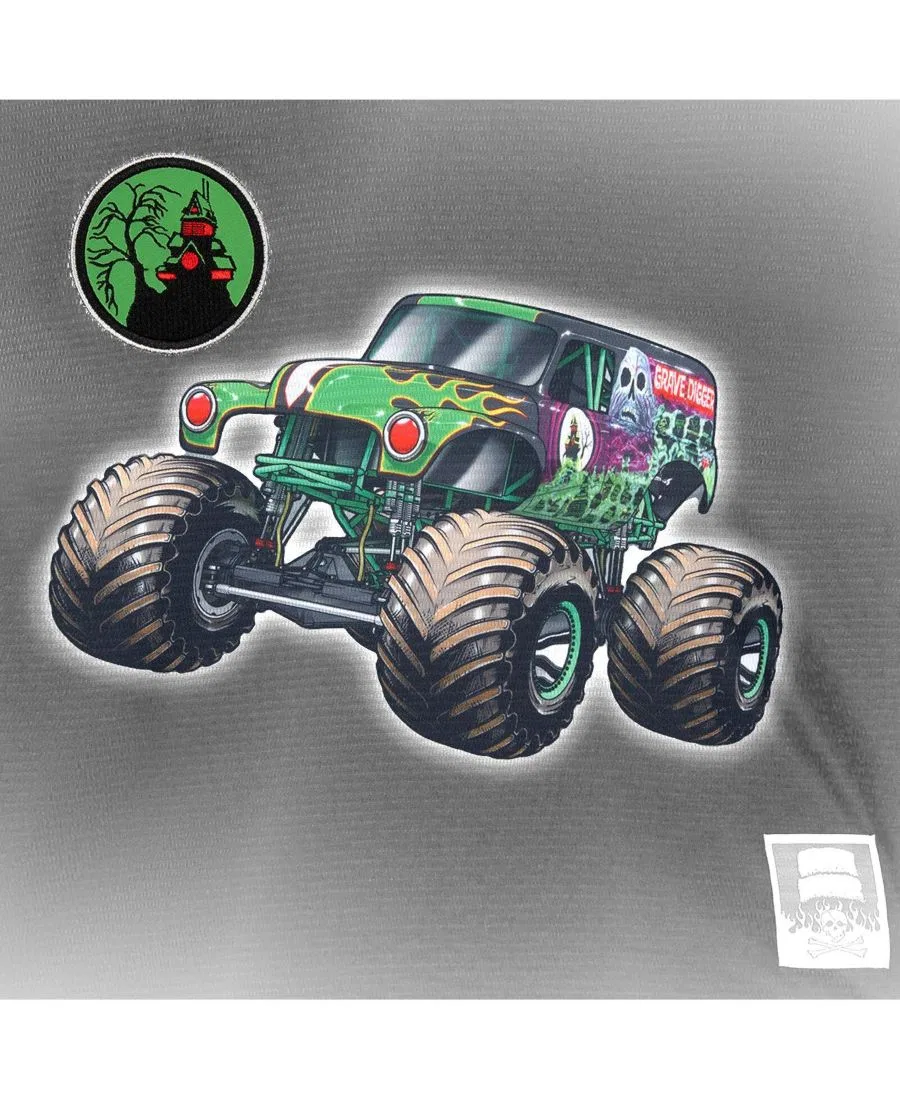 Детская хоккейная джерси с длинным рукавом, с принтом Monster Jam, Grave Digger Black — фото 3