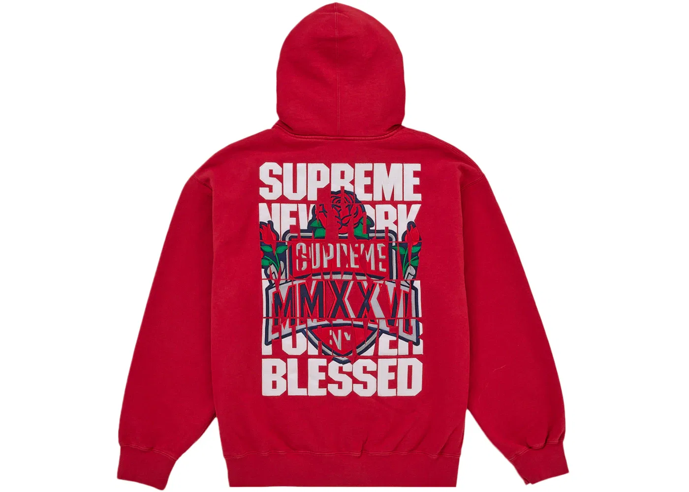 Мужское худи на молнии с аппликацией Blessed Supreme, красный