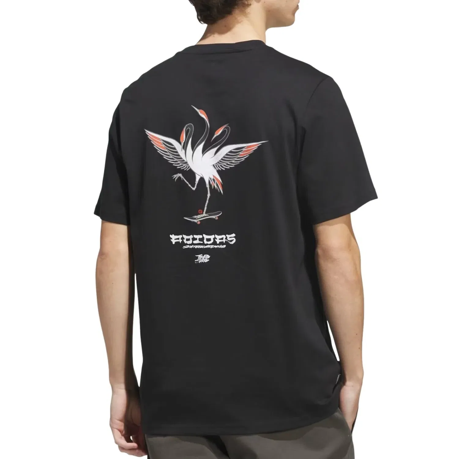 Мужская футболка для скейтбординга Skateboarding x Temple of Skate Crane T-Shirt Asia Sizing 'Black' adidas, черный — фото 4
