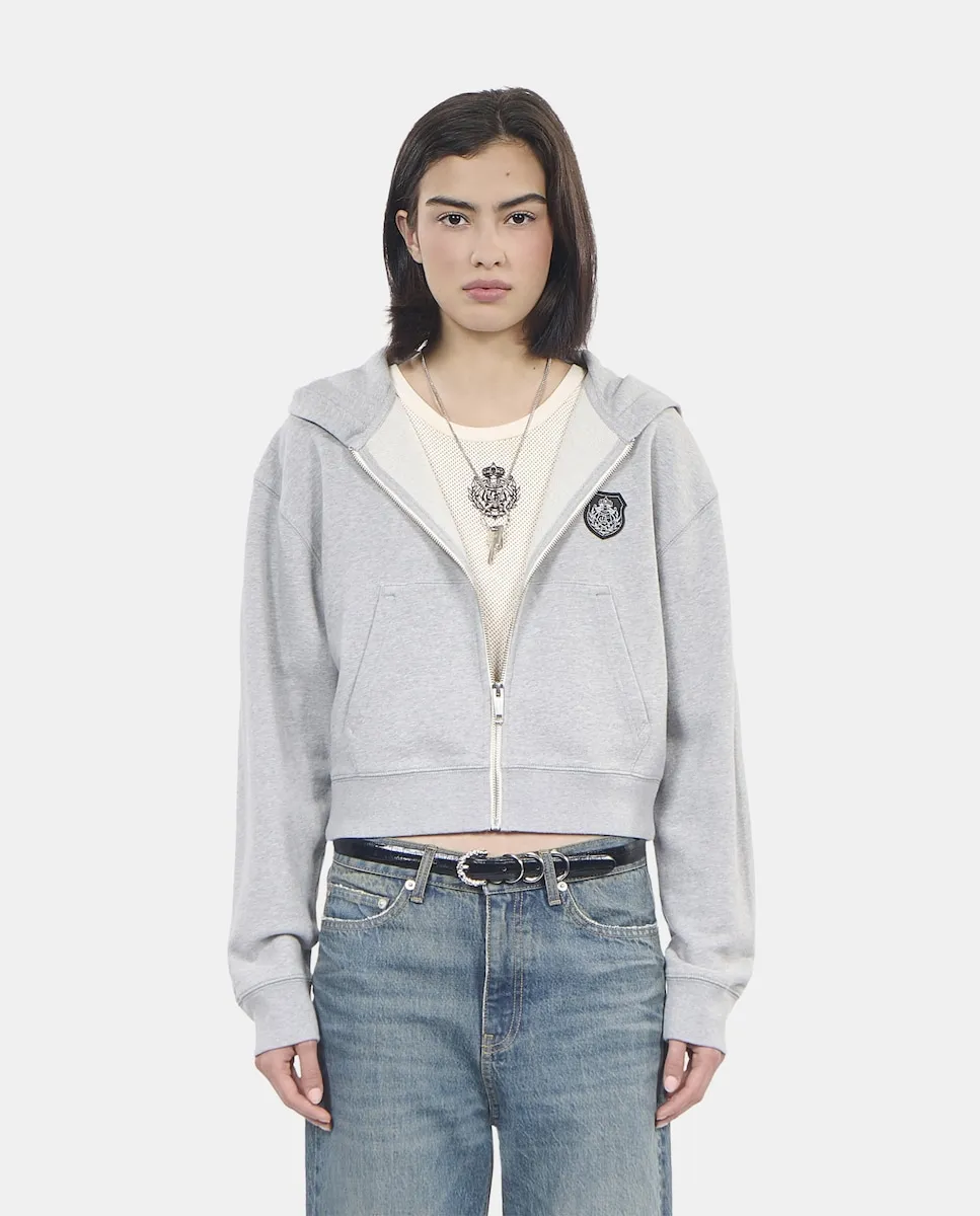 

Женская толстовка с капюшоном и застежкой-молнией The Kooples, серый
