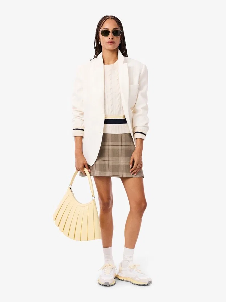 Юбка мини LACOSTE JF5607, клетчатая, коричневая — фото 4