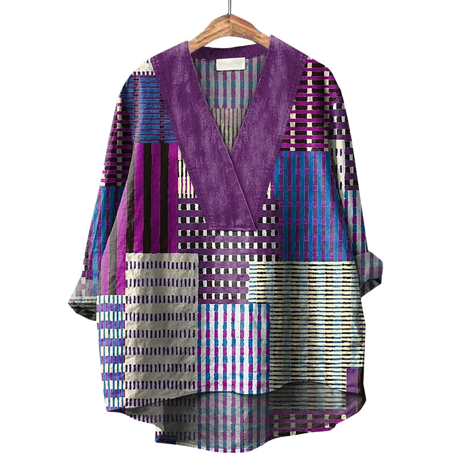 Женская блуза с принтом Small Western Casual Layered, Purple-e — фото 3