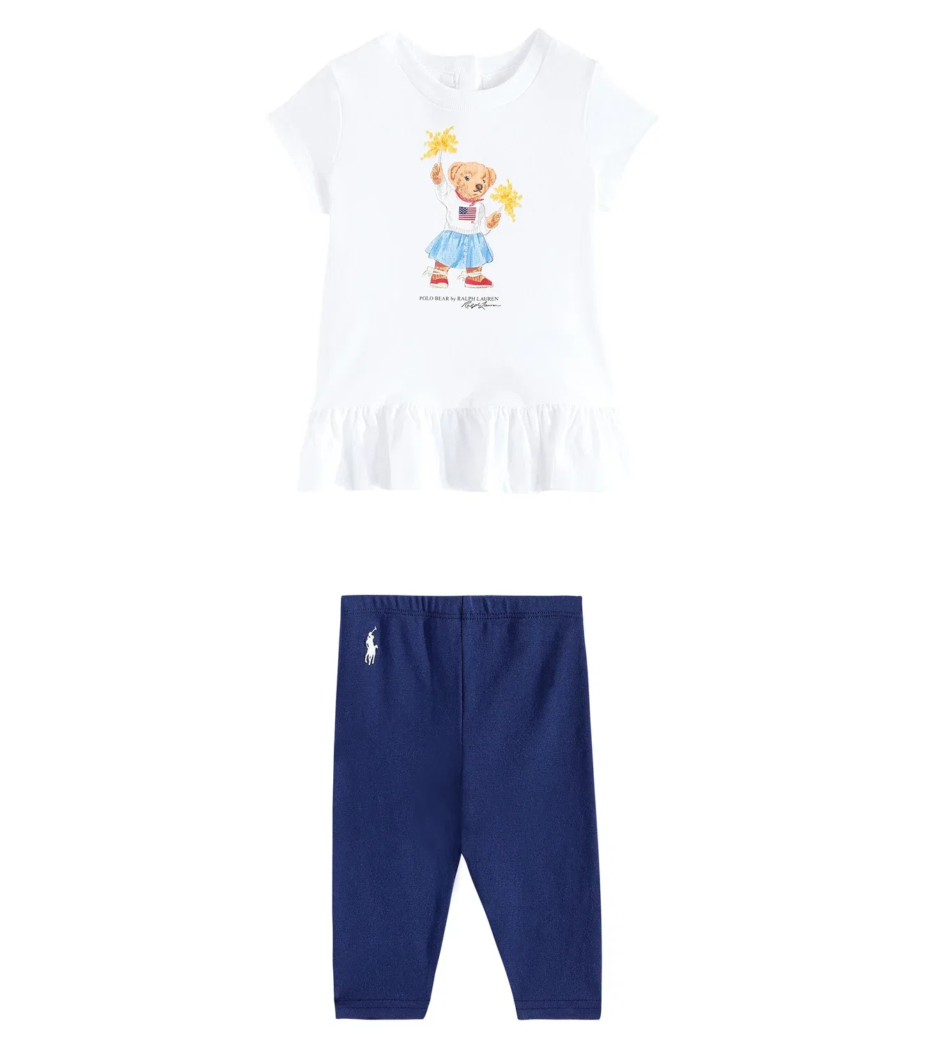 Комплект из футболки и брюк хлопковый Polo Ralph Lauren Kids, синий