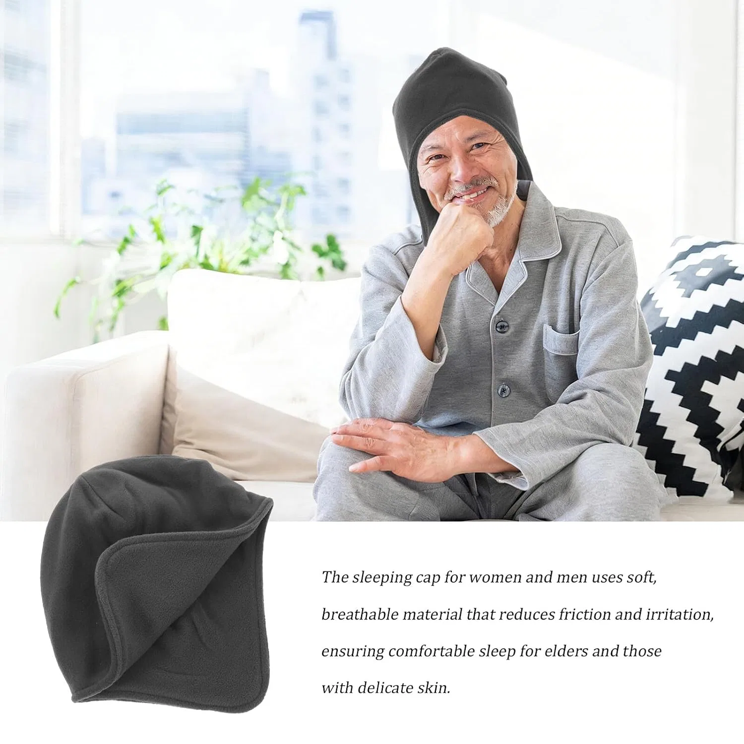 Шапочка для душа Thermofleece, PENIKOKO, 26x21x3 см, Темно-серый — фото 3
