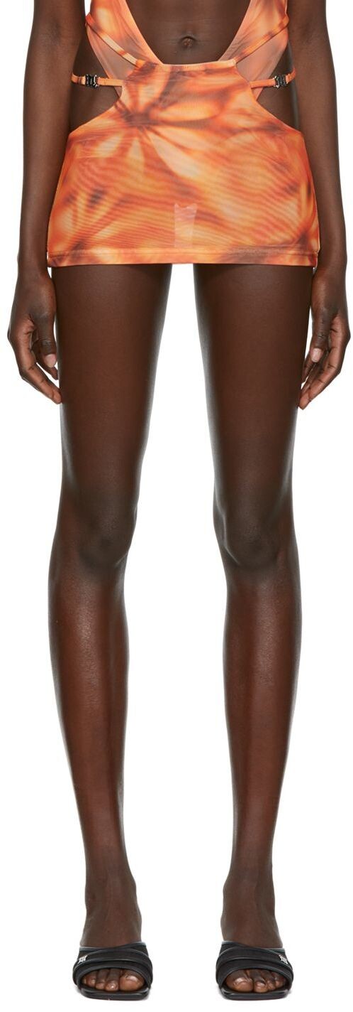 

Мини-юбка с оранжевым цветком MISBHV, Оранжевый, Мини-юбка с оранжевым цветком MISBHV