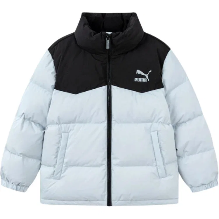 Детская пуховая куртка с воротником-стойкой, Ice Blue, PUMA