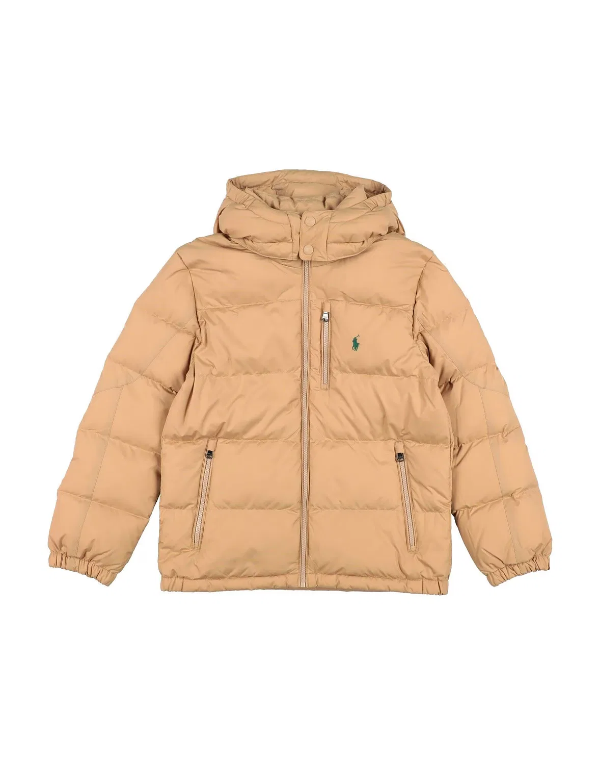 Детское пуховое пальто для девочек с капюшоном Polo Ralph Lauren, бежевый