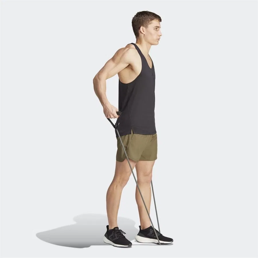 Мужская футболкаический топ adidas WO Stringer, Черный — фото 3