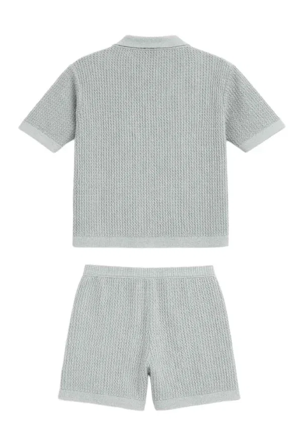 Комплект из шорт и топа, хлопок, Knitted set - shorts, Marks & Spencer, зеленый — фото 2