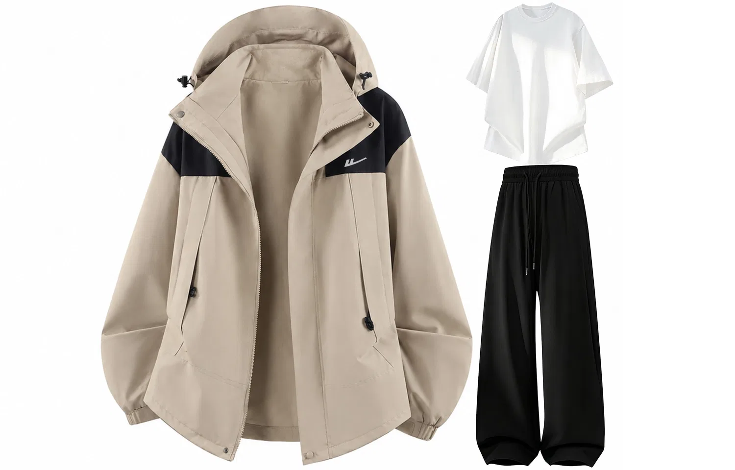 Детский спортивный комплект с капюшоном Khaki+White+Black WARRIOR