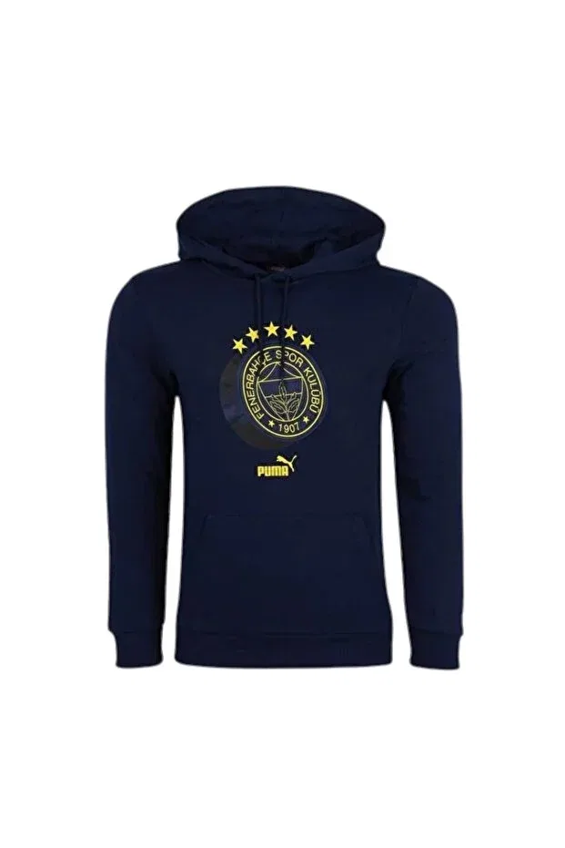 Детское худи для девочек с принтом Fenerbahçe, Navy Blue — фото 2