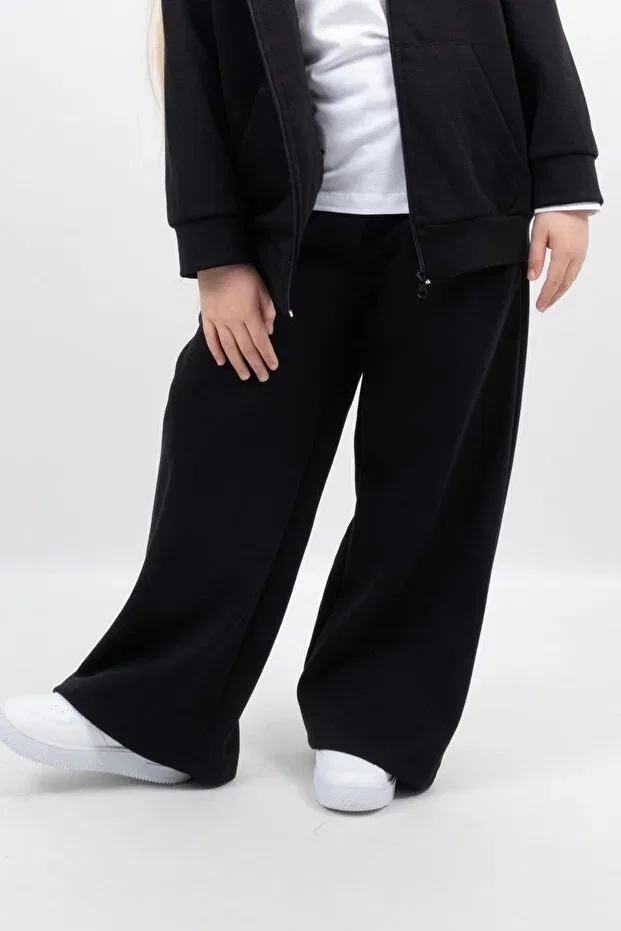 Детские спортивные штаны для девочек с широкими штанинами Vauva, Black