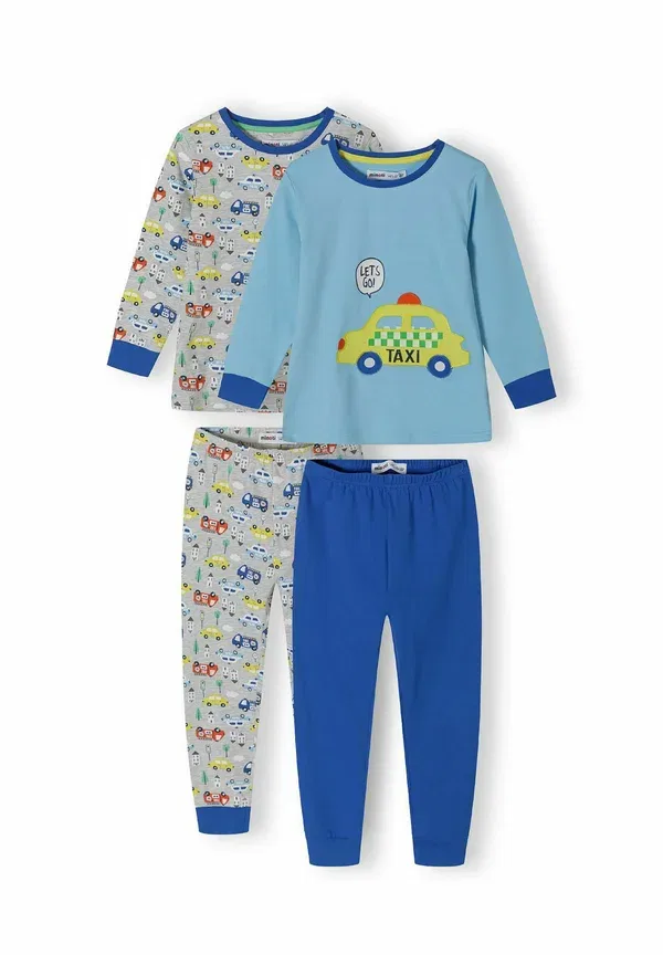 Комплект пижам с принтом 2 pack set Minoti grey blue, синий/серый