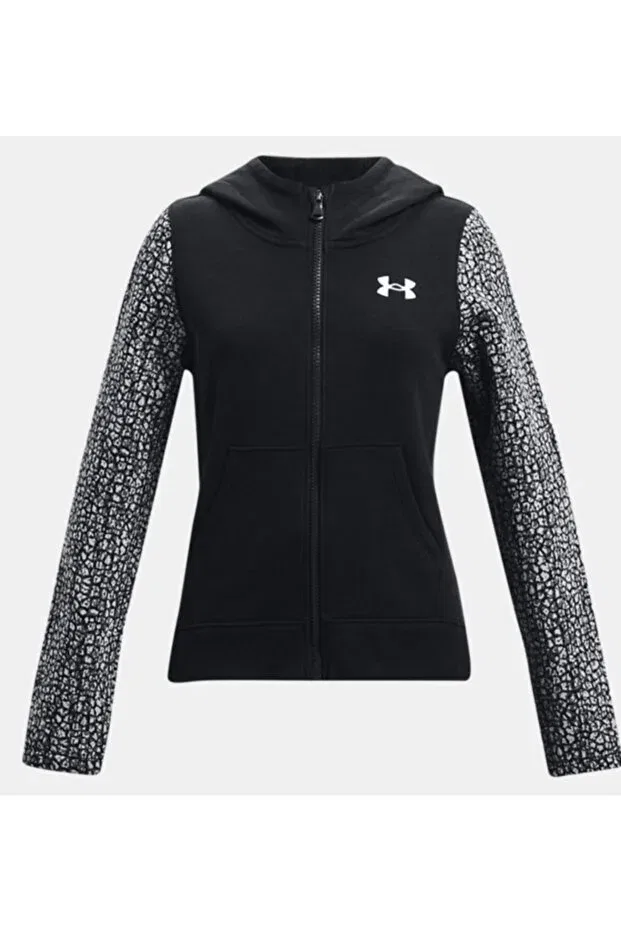 Детское худи для девочек на молнии с капюшоном UA Rival Fleece Full-Zip Under Armour, Black