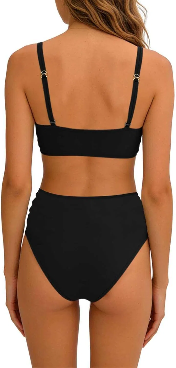 Женский купальный костюм с высокой талией Bathingsuit for women, Black — фото 2
