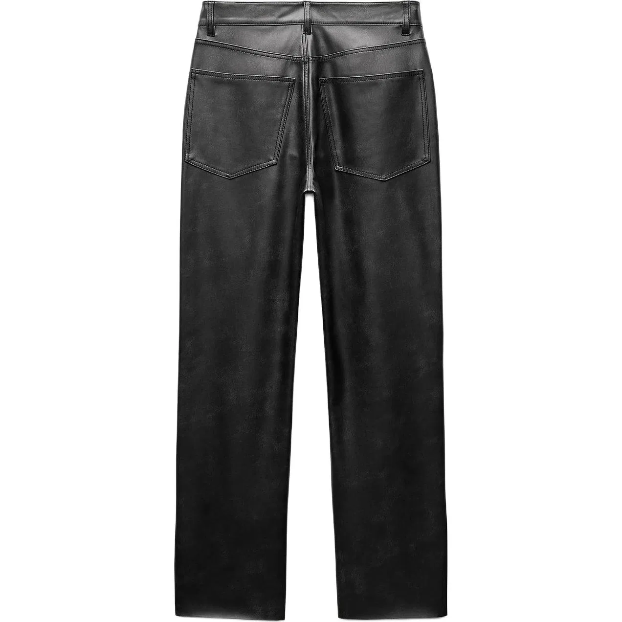 Женские кожаные брюки Black ZARA — фото 3