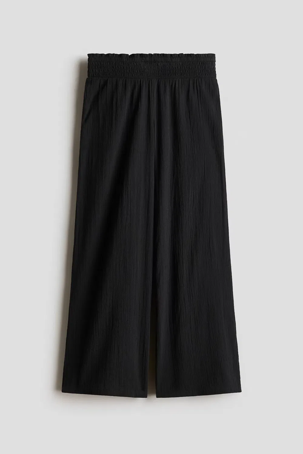 Мятые хлопковые брюки H&M, Schwarz — фото 3