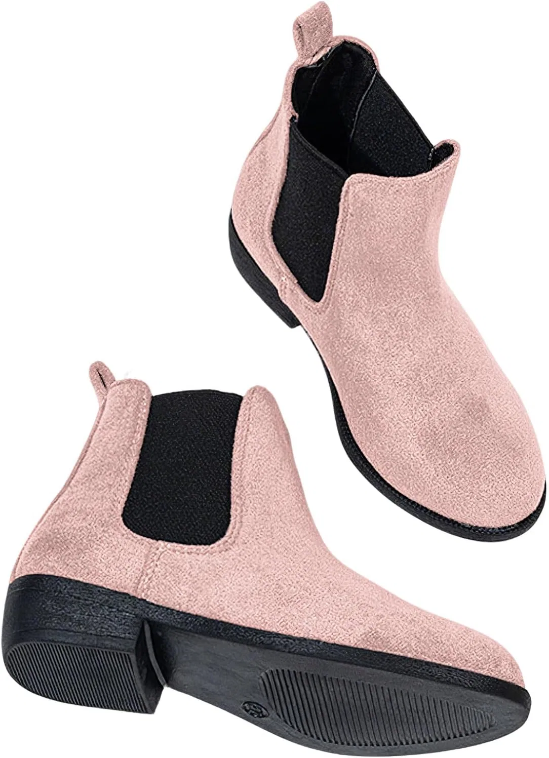 Детские зимние ботинки из искусственной замши на щиколотке rismart, Pink — фото 4