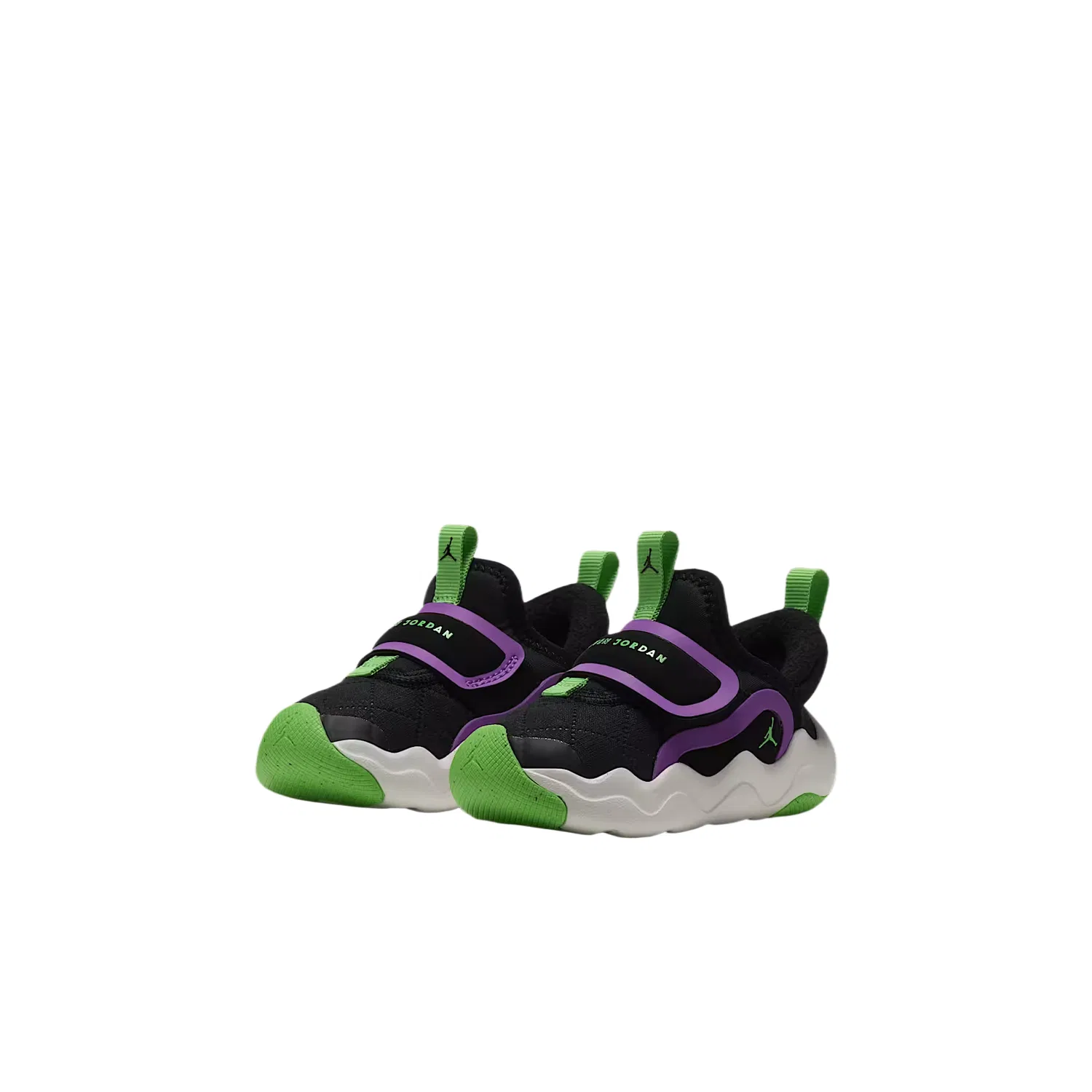 Детские кроссовки для мальчиков Jordan 23/7.2 Toddler Shoes Baby, Black/Laser Purple/Mountain White/Hissing Green — фото 3