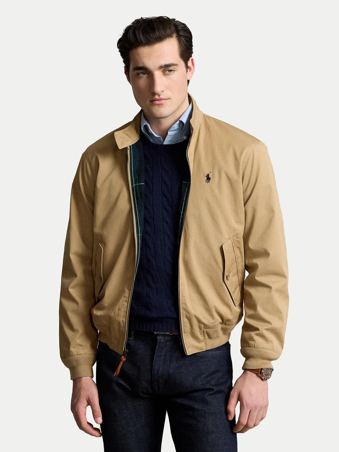 Мужской бомбер стандартного кроя Polo Ralph Lauren, бежевый