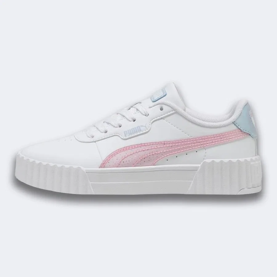 Кроссовки повседневные с текстильным верхом Puma Carina 3.0 Blurry Dreams Jr, Белый — фото 2