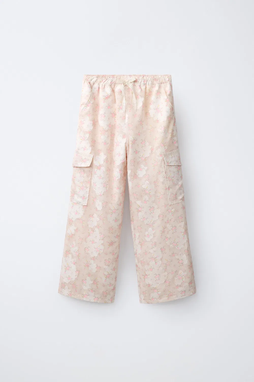 Брюки-карго с цветочным принтом ZARA, Pink