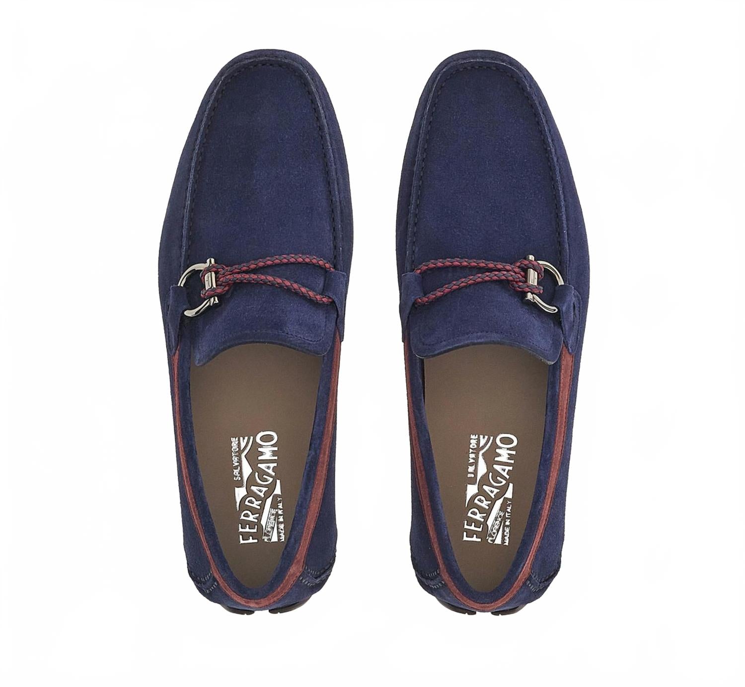 Мужские мокасины Gancini Driver цвета морской волны Salvatore Ferragamo, Marine Blue — фото 4