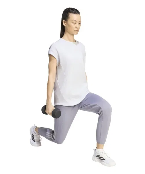 Женская футболка с коротким рукавом свободного кроя Adidas Training French Sleeve, Lilac — фото 3