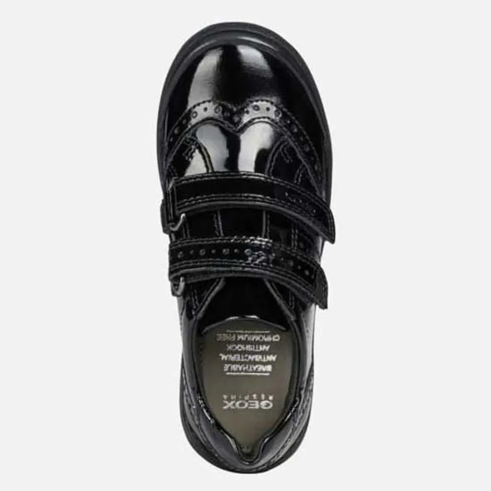 Детские туфли для девочек с перфорацией Geox Hadriel, Black — фото 4