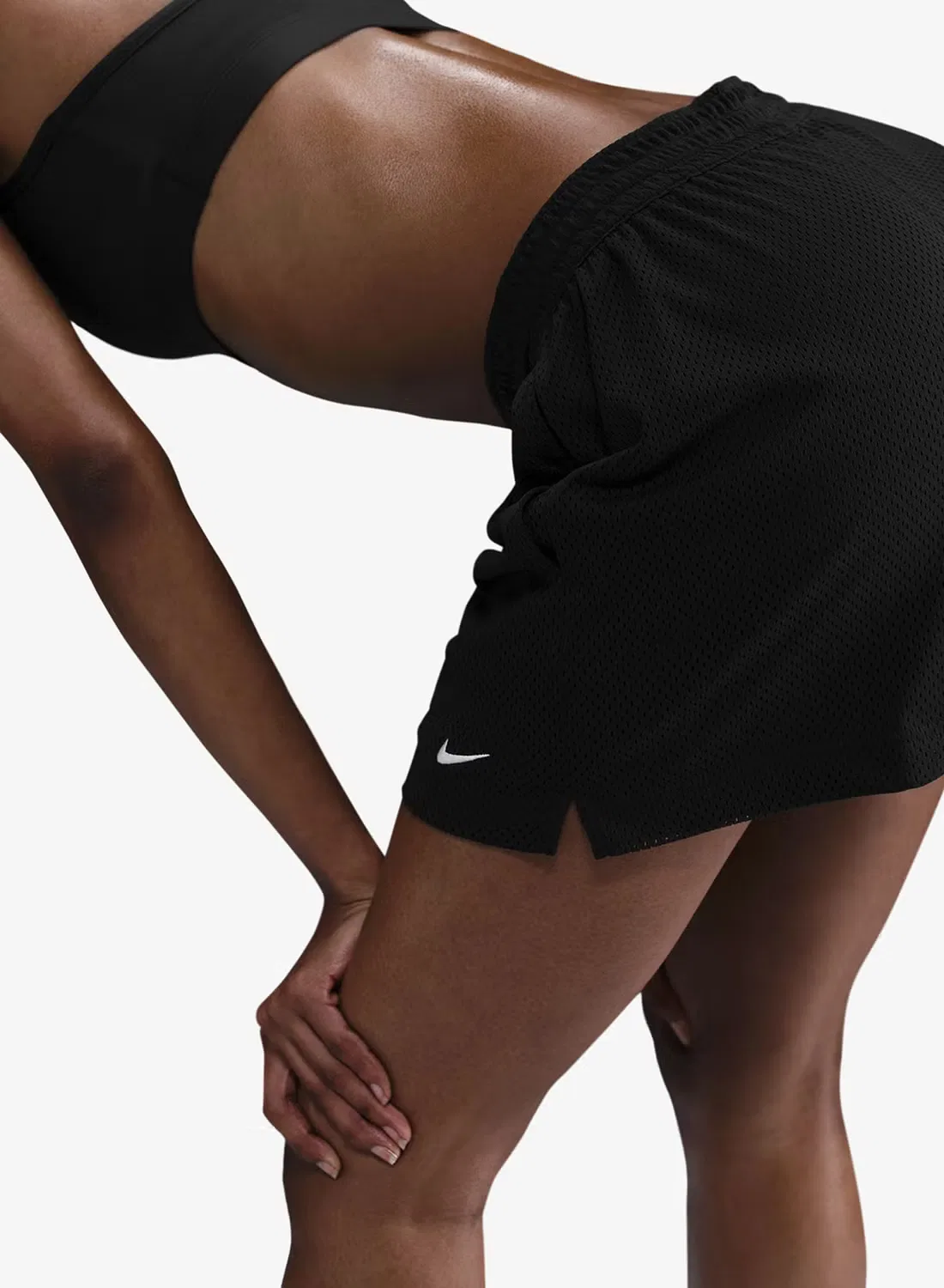 Шорты спортивные с логотипом Nike, черный — фото 3